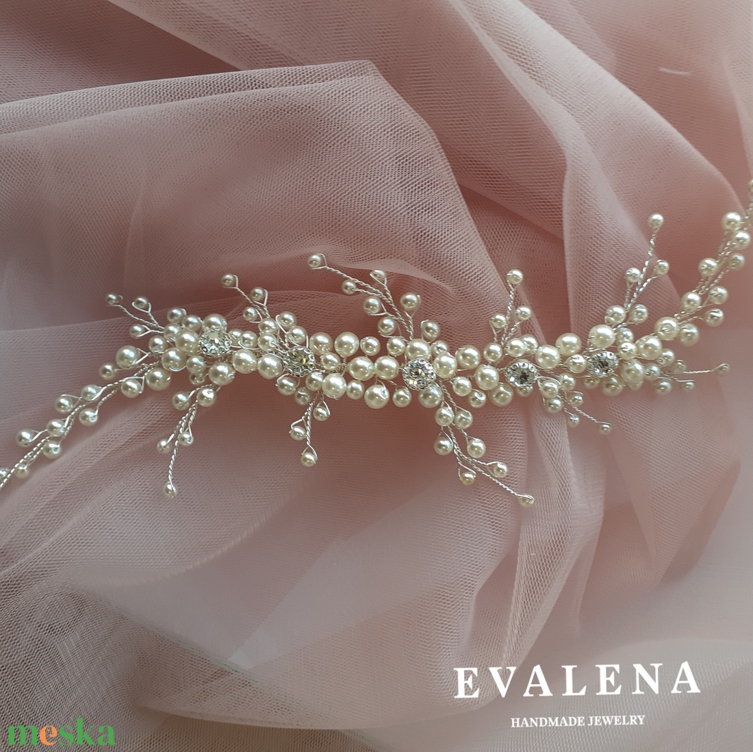 Ivory színű gyöngyös hajékszer - esküvő - hajdísz - kontydísz & hajdísz - Meska.hu