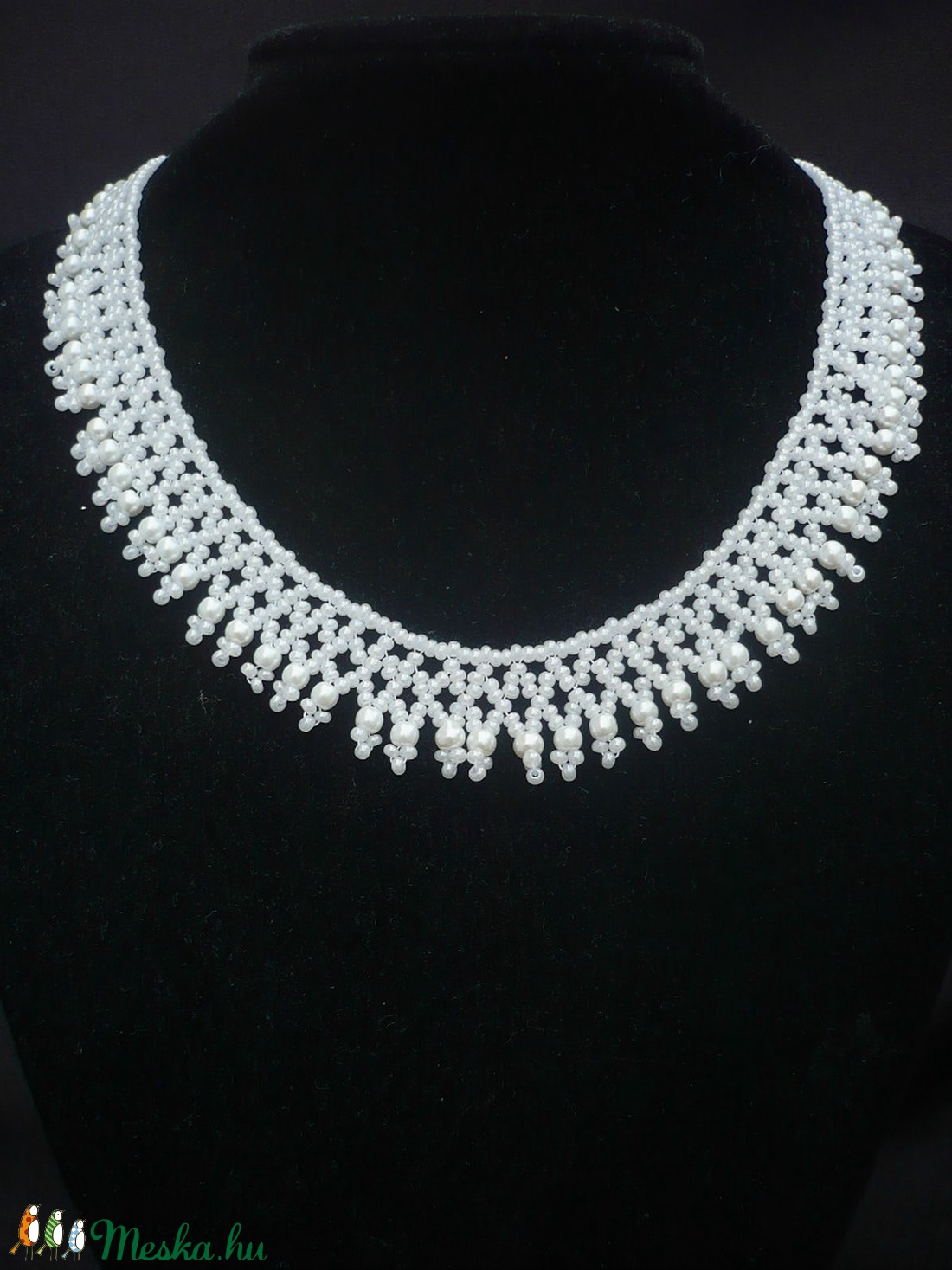 fehér alkalmi kislány gyermek gyöngynyaklánc keresztelő, elsőáldozás, esküvő, koszorúslány ajándék -  - Meska.hu