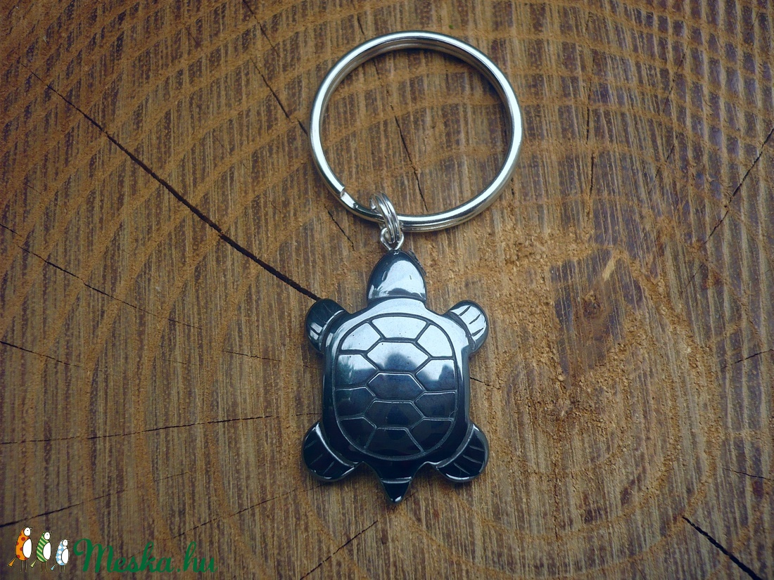 Hematit teknős kulcstartó, ásvány, féldrágakő, ajándék, apró figyelmesség kollégáknak  - táska & tok - kulcstartó & táskadísz - kulcstartó - Meska.hu