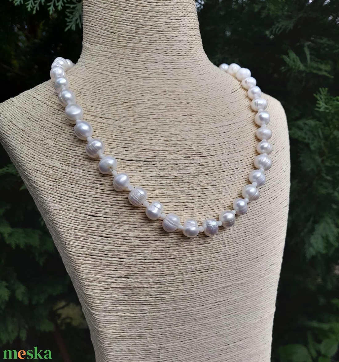 Tenyésztett édesvízi gyöngy, igazgyöngy nyaklánc, gyöngyékszer, gyöngy nyaklánc - ékszer - nyaklánc - gyöngyös nyaklánc - Meska.hu