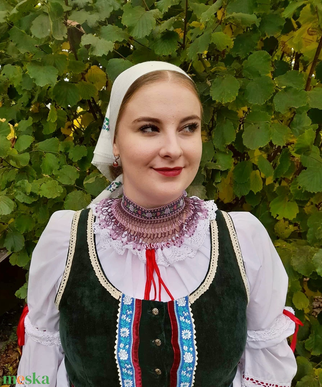 Zsűrizett lila sárközi sárközi gyöngygallér - ékszer - nyaklánc - gyöngyös nyaklánc - Meska.hu