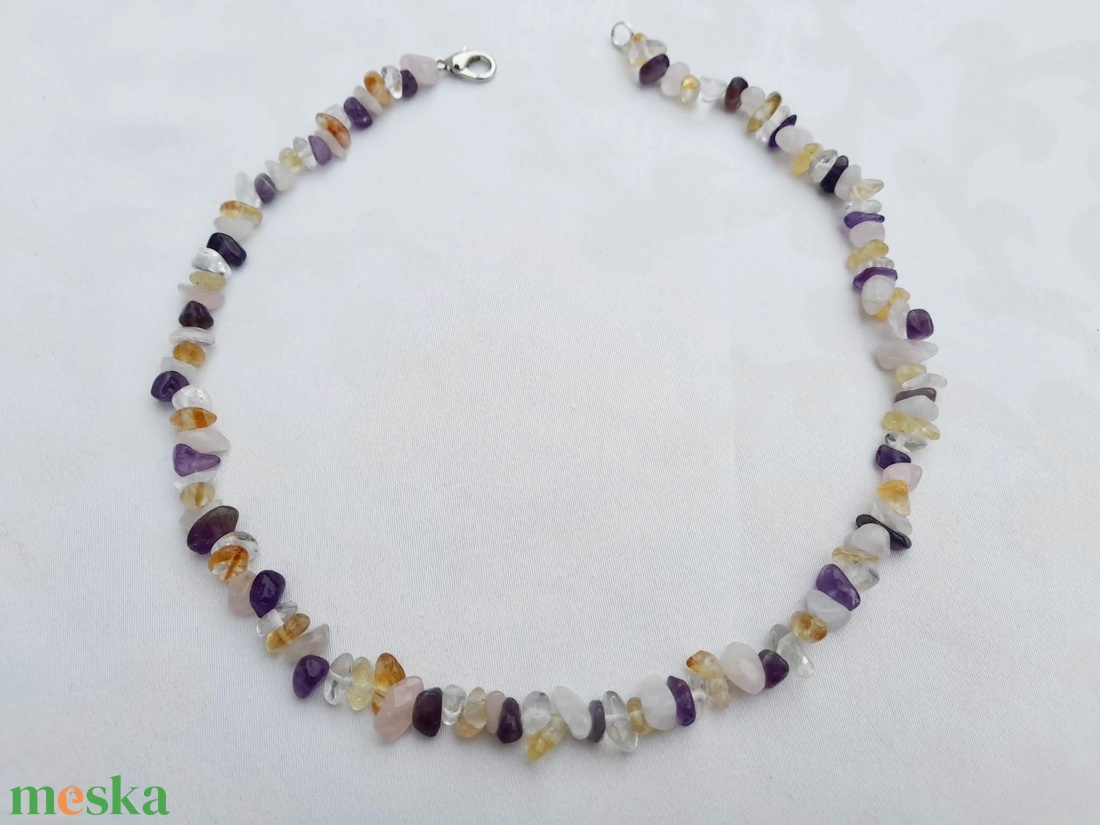 Négyféle ásványchipsből készült nyaklánc, ásványchips nyaklánc, ásványékszer, ajándék - ékszer - nyaklánc - gyöngyös nyaklánc - Meska.hu