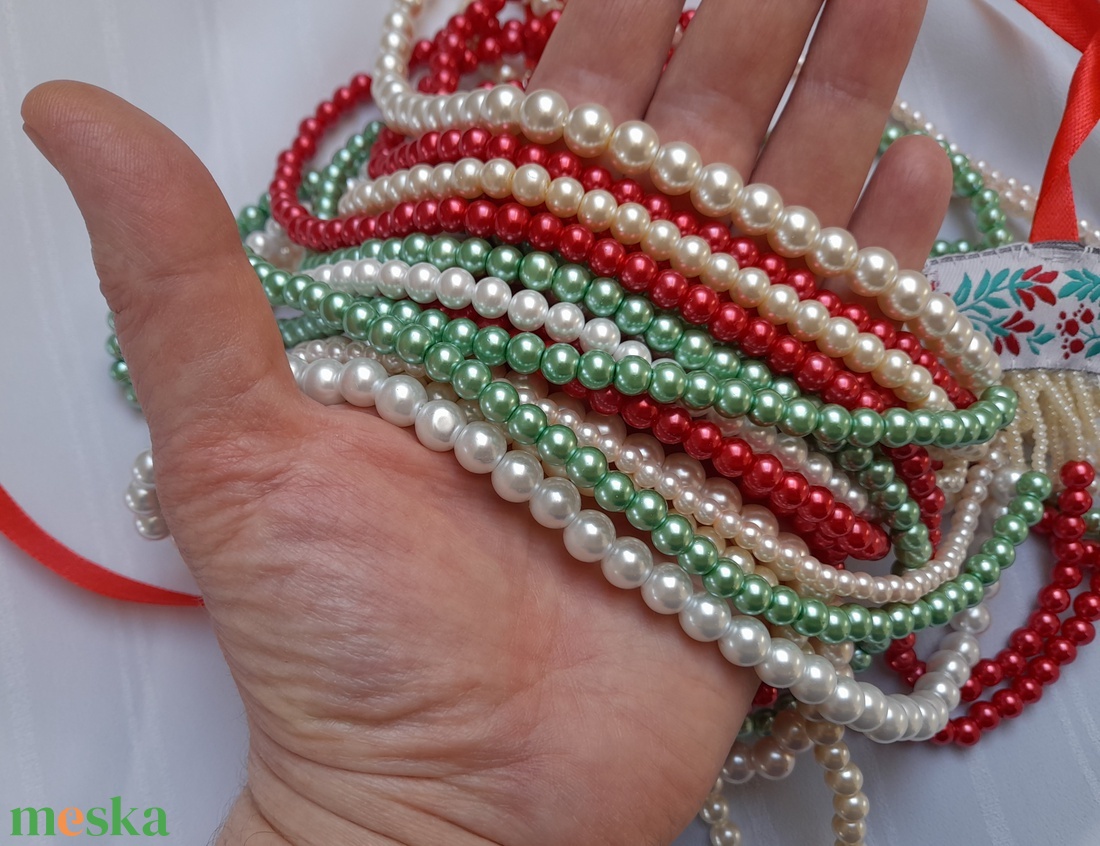 18 soros kaláris - ékszer - nyaklánc - gyöngyös nyaklánc - Meska.hu