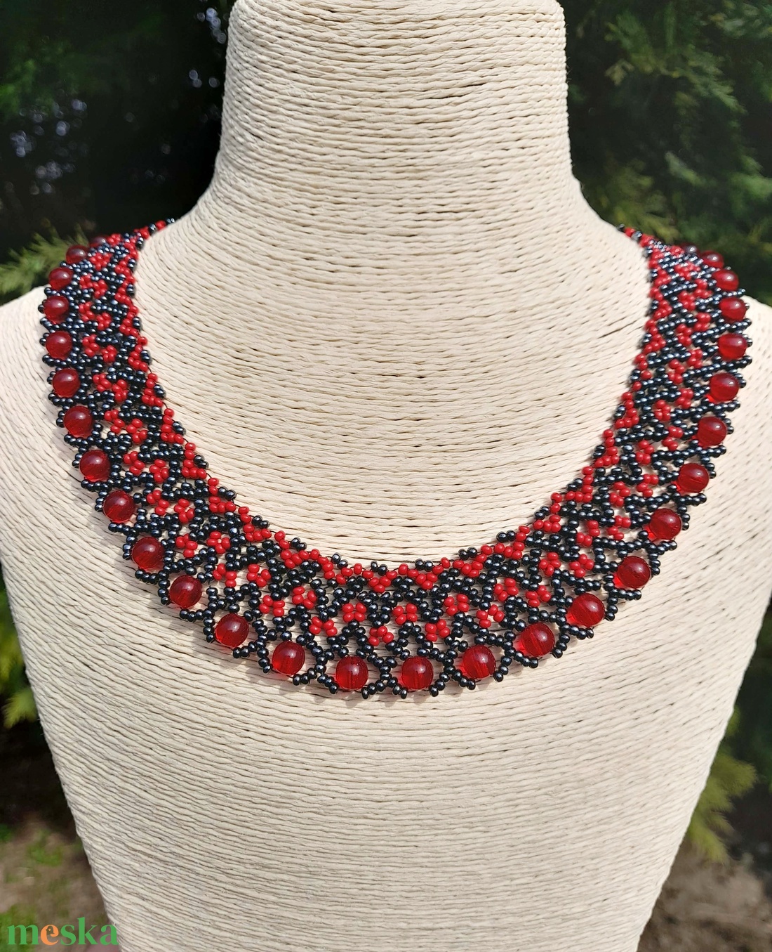 Hematit-bordó gyöngygallér - ékszer - nyaklánc - gyöngyös nyaklánc - Meska.hu