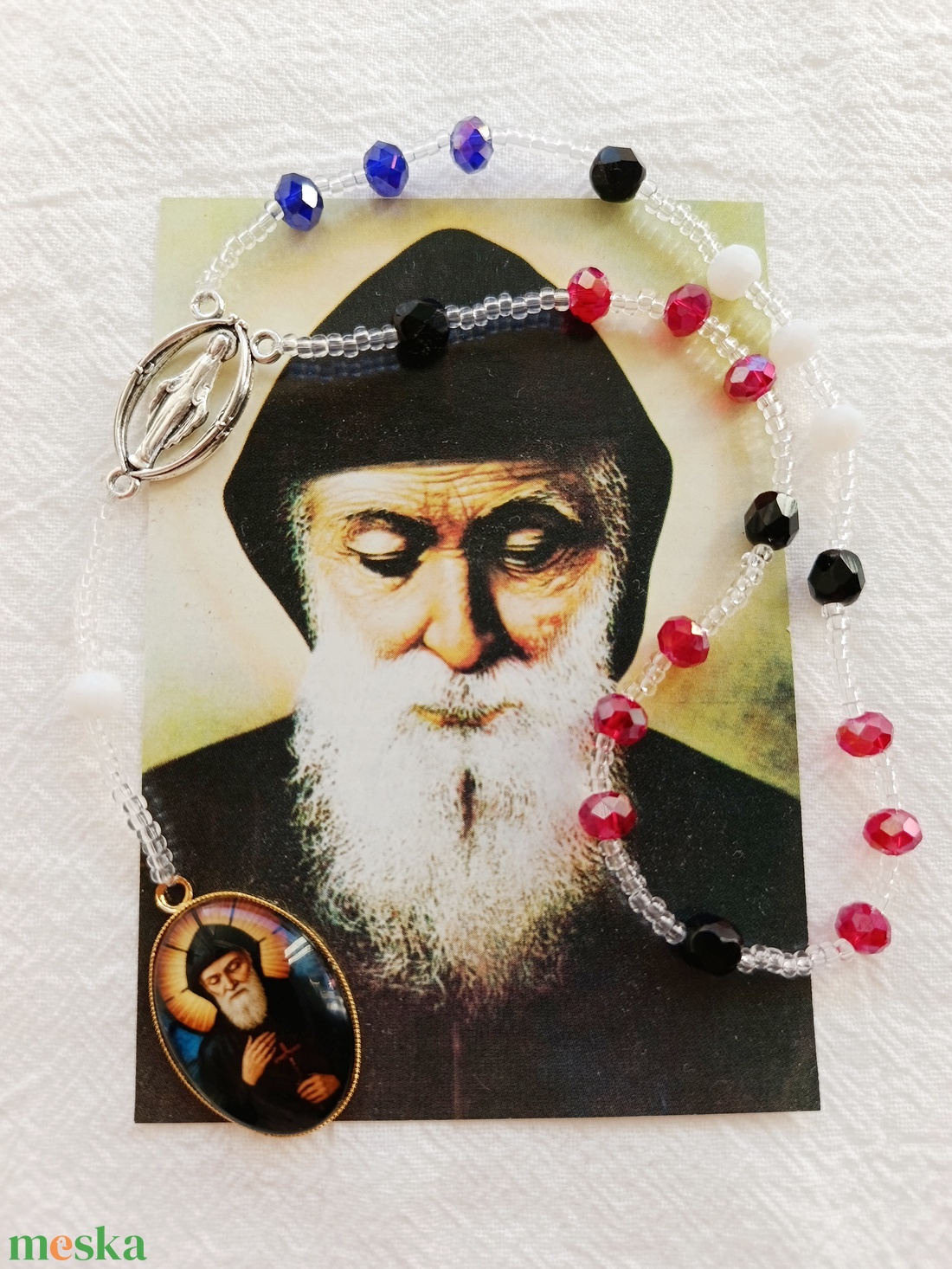Csodatévő Szent Charbel rózsafüzér  - otthon & életmód - vallás - lánc & füzér - Meska.hu