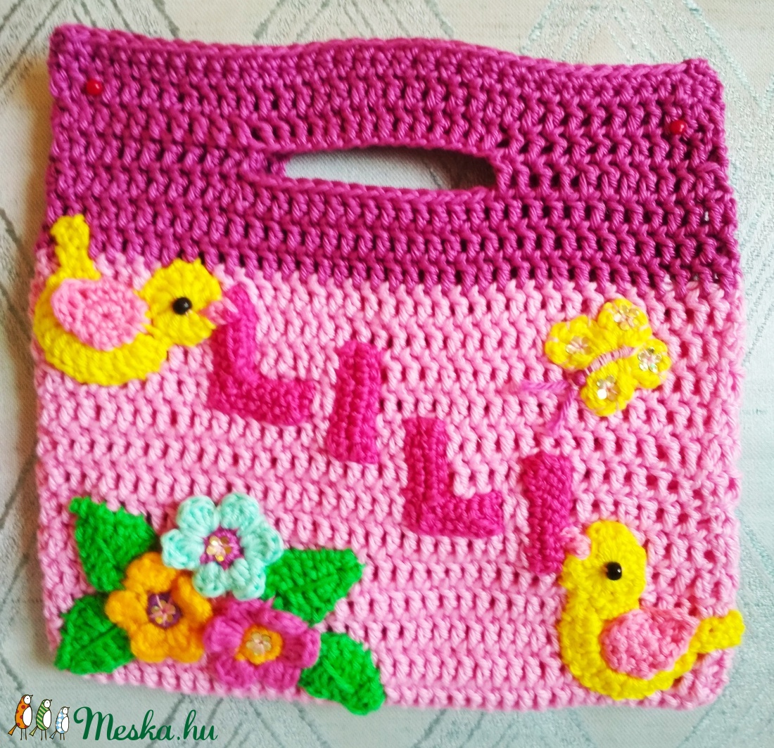 Horgolt gyerek táska - táska & tok - kézitáska & válltáska - kézitáska - Meska.hu