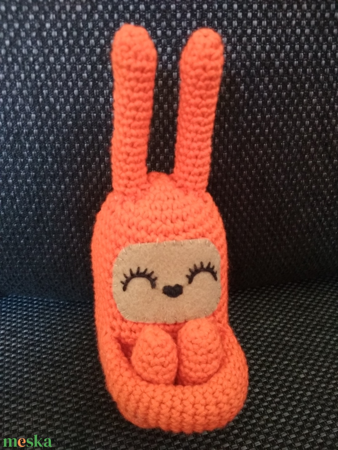 Narancs nyuszi - játék & sport - plüssállat & játékfigura - nyuszi - Meska.hu