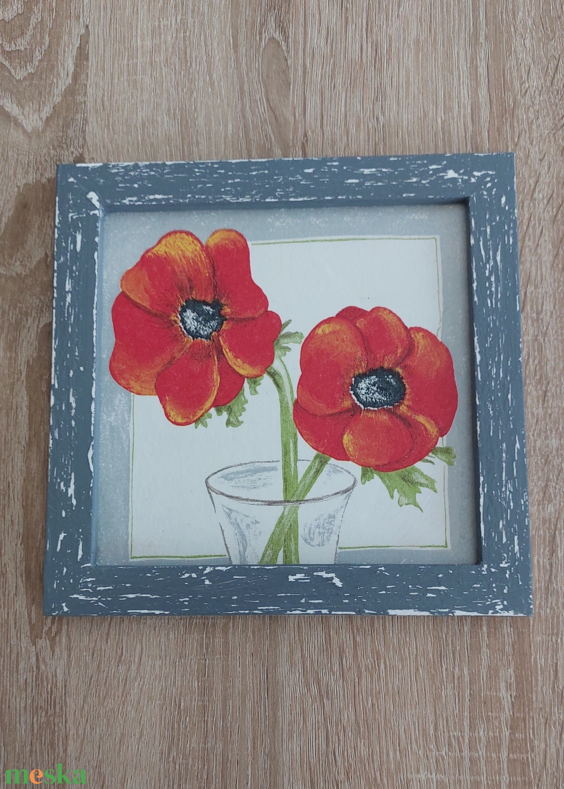 Pipacsos kép - otthon & életmód - dekoráció - kép & falikép - fából készült kép - Meska.hu