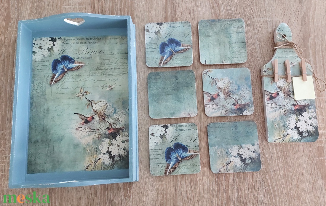 Tálca, falidísz, poháralátét szett - otthon & életmód - konyhafelszerelés, tálalás - tálalás - tálca - Meska.hu