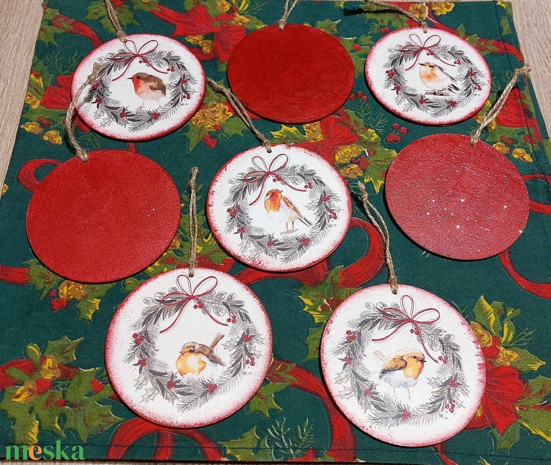 Madárkás karácsonyfadíszek - karácsony - karácsonyi lakásdekoráció - karácsonyfadíszek - Meska.hu