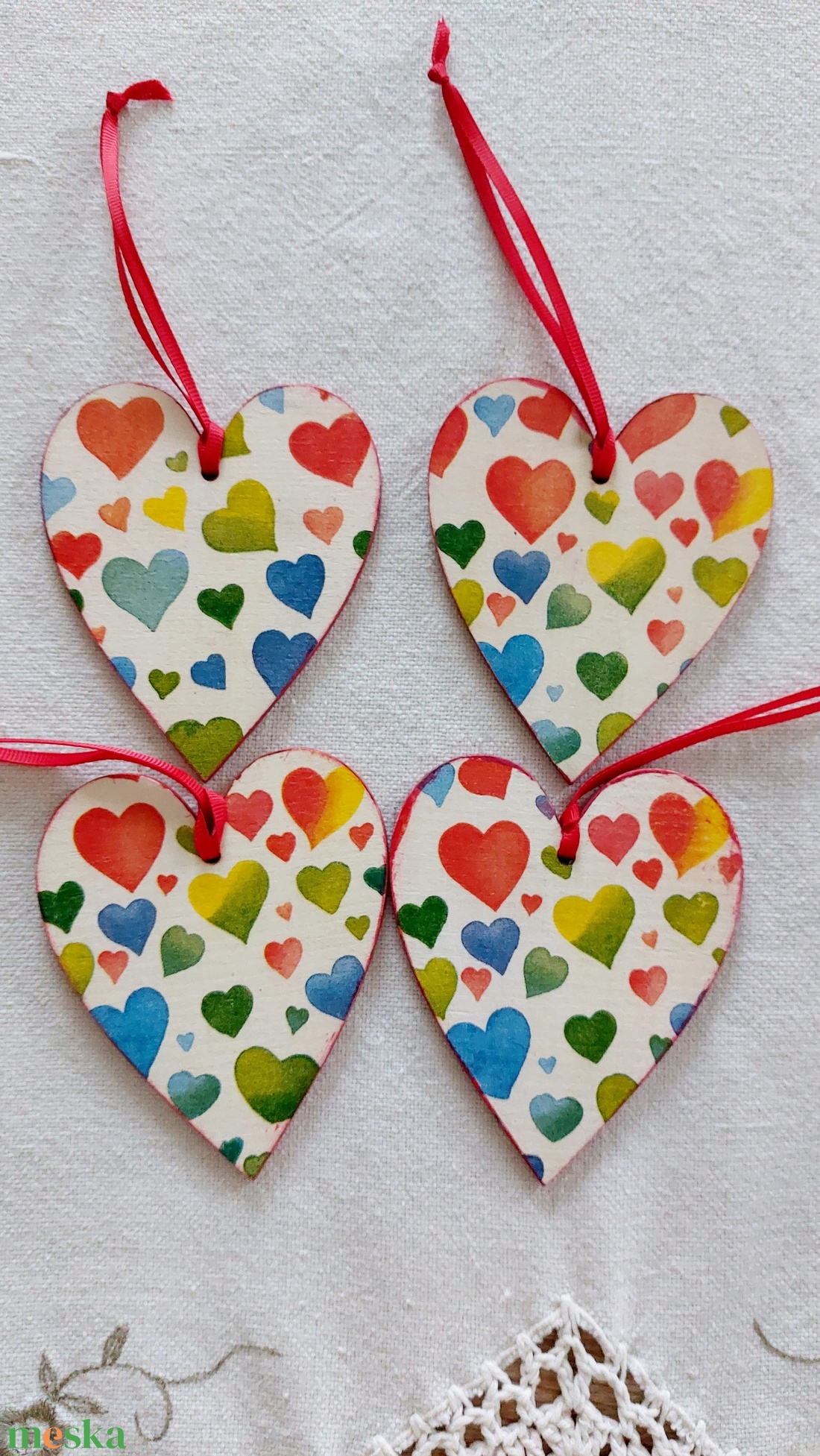 Vidám szívek - otthon & életmód - dekoráció - fali és függő dekoráció - függődísz - Meska.hu