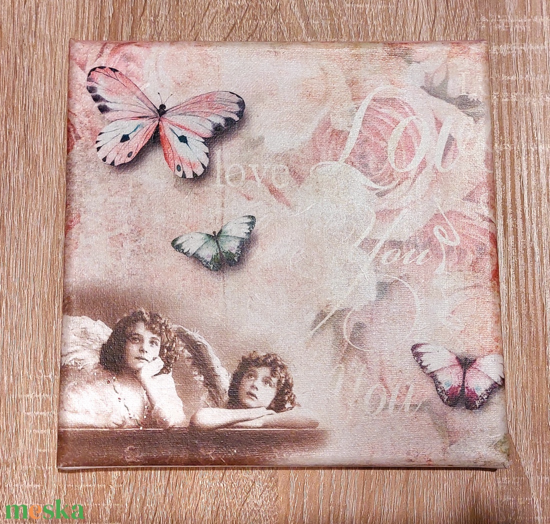 Angyalos falikép - otthon & életmód - dekoráció - kép & falikép - vászonkép - Meska.hu