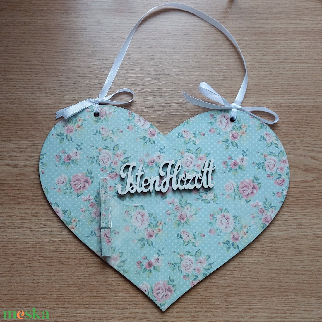 Nagy szív Isten Hozott felirattal - otthon & életmód - dekoráció - fali és függő dekoráció - függődísz - Meska.hu