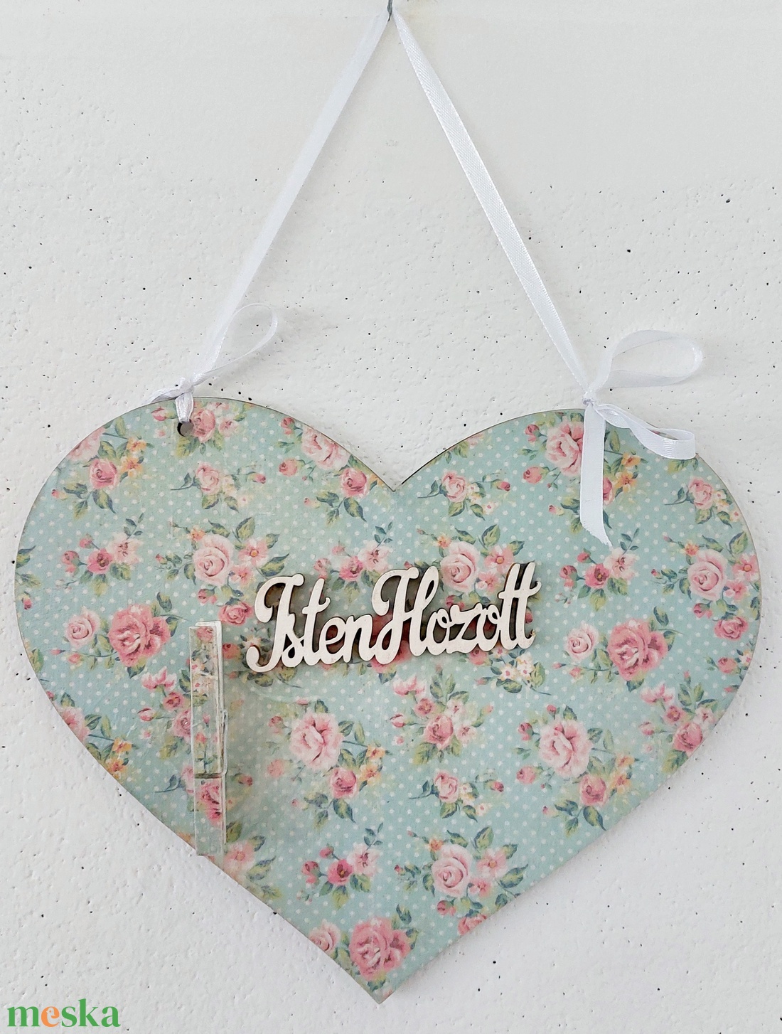 Nagy szív Isten Hozott felirattal - otthon & életmód - dekoráció - fali és függő dekoráció - függődísz - Meska.hu