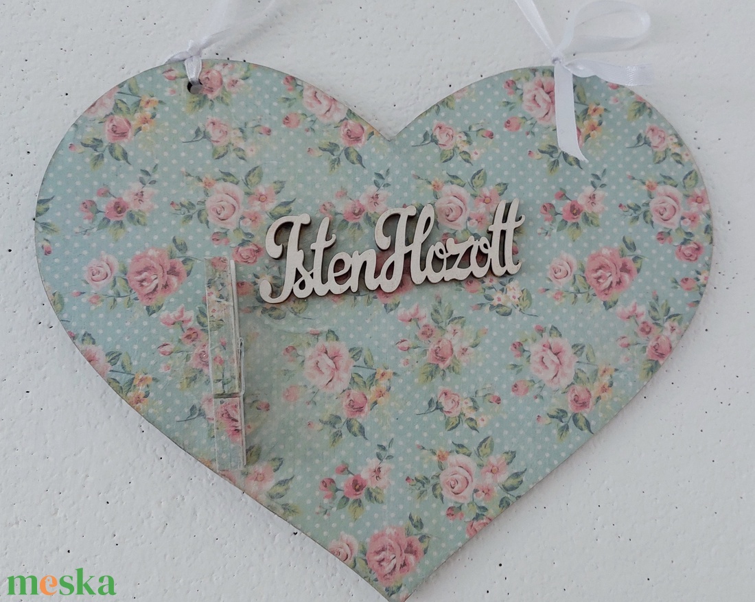 Nagy szív Isten Hozott felirattal - otthon & életmód - dekoráció - fali és függő dekoráció - függődísz - Meska.hu