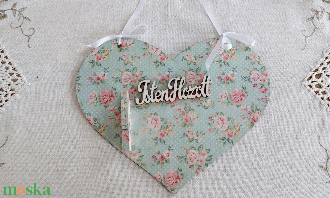 Nagy szív Isten Hozott felirattal - otthon & életmód - dekoráció - fali és függő dekoráció - függődísz - Meska.hu