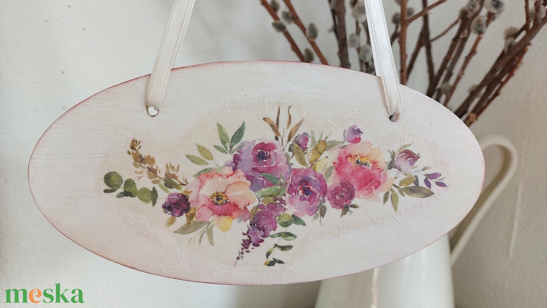 Virágos függődísz - otthon & életmód - dekoráció - fali és függő dekoráció - függődísz - Meska.hu