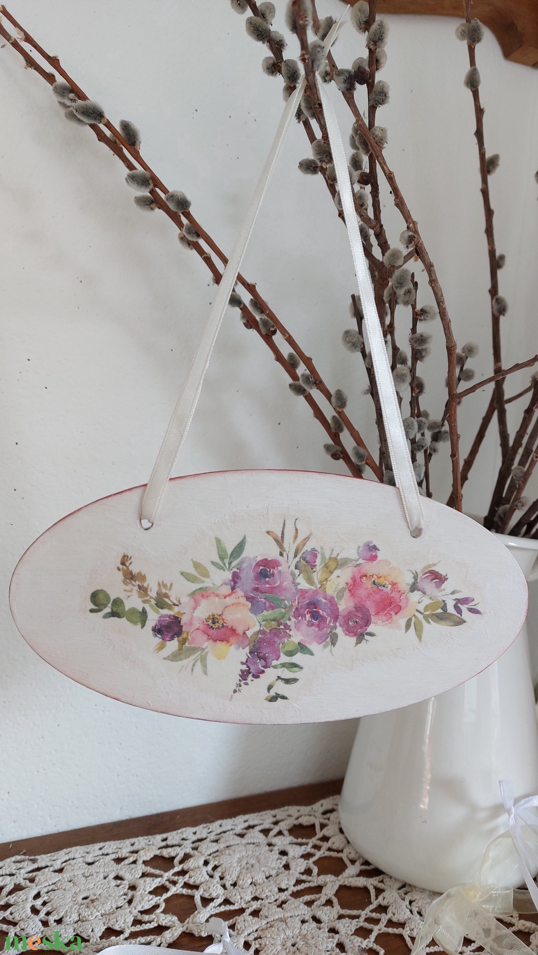 Virágos függődísz - otthon & életmód - dekoráció - fali és függő dekoráció - függődísz - Meska.hu