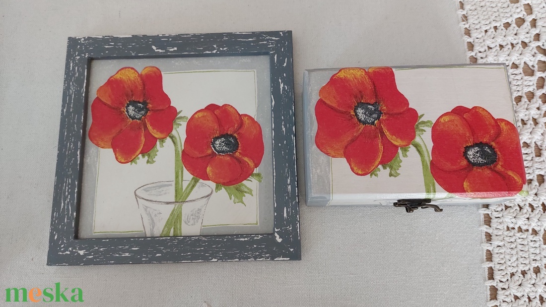 Pipacsos kép - otthon & életmód - dekoráció - kép & falikép - fából készült kép - Meska.hu