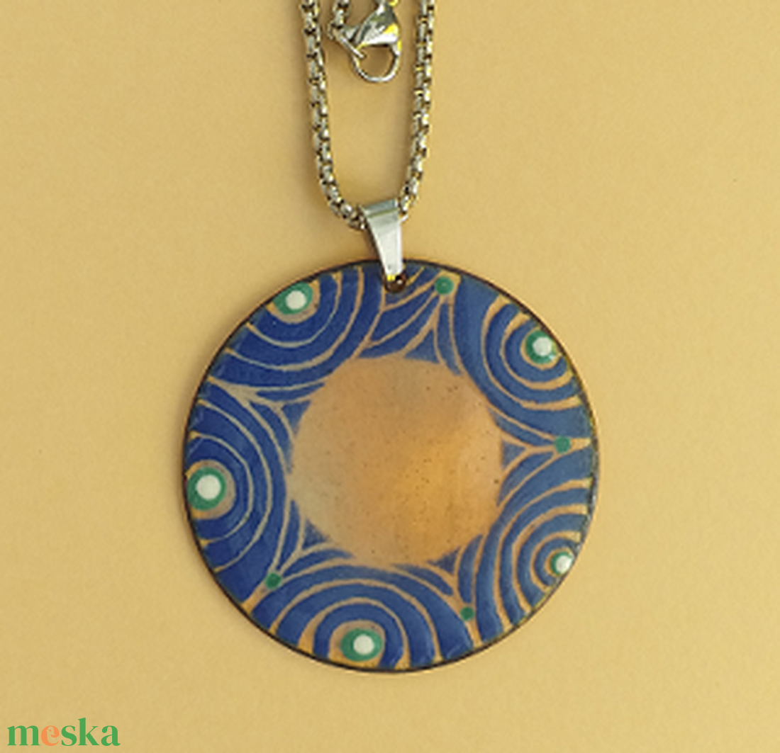 Kék áramlások - ékszer - nyaklánc - medálos nyaklánc - Meska.hu