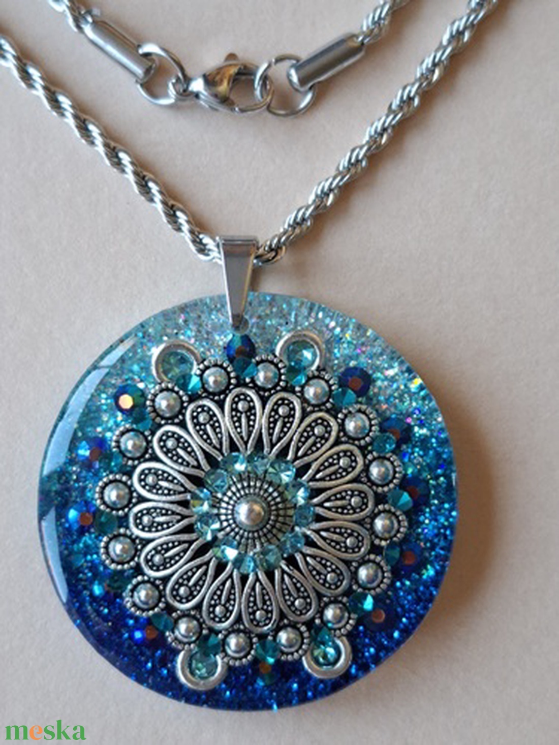 Kék ragyogás - medál - ékszer - nyaklánc - medál - Meska.hu