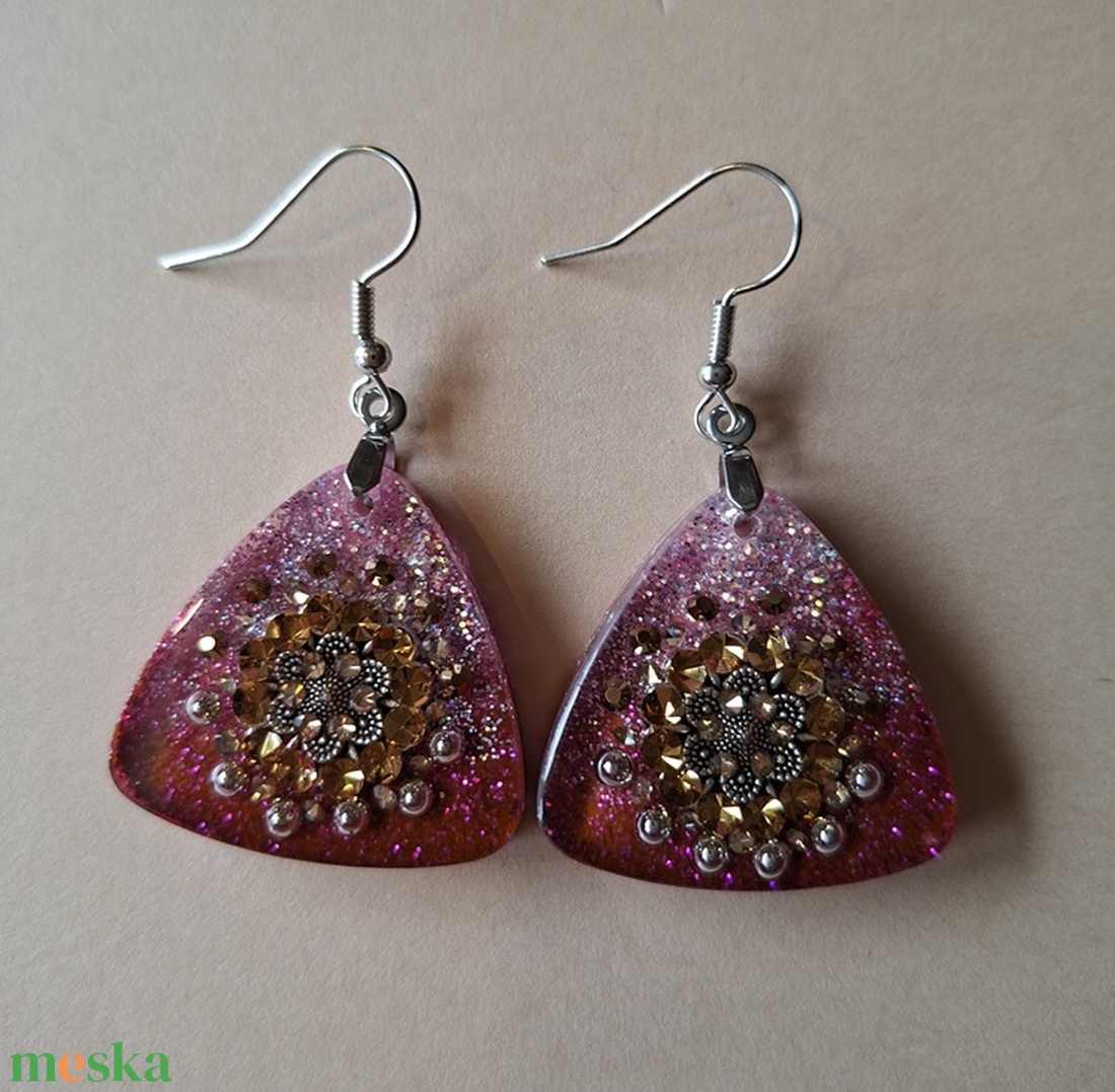 Ünnepi csillogás - fülbevaló - ékszer - fülbevaló - lógó fülbevaló - Meska.hu