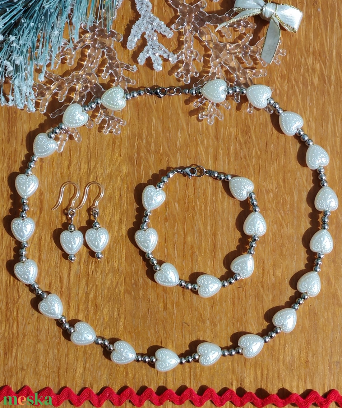 Mézeskalácsszív ékszerszett  - ékszer - ékszerszett - Meska.hu