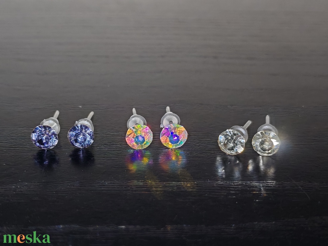 Rivoli fülbevaló 6mm (többféle) - ékszer - fülbevaló - pötty fülbevaló - Meska.hu