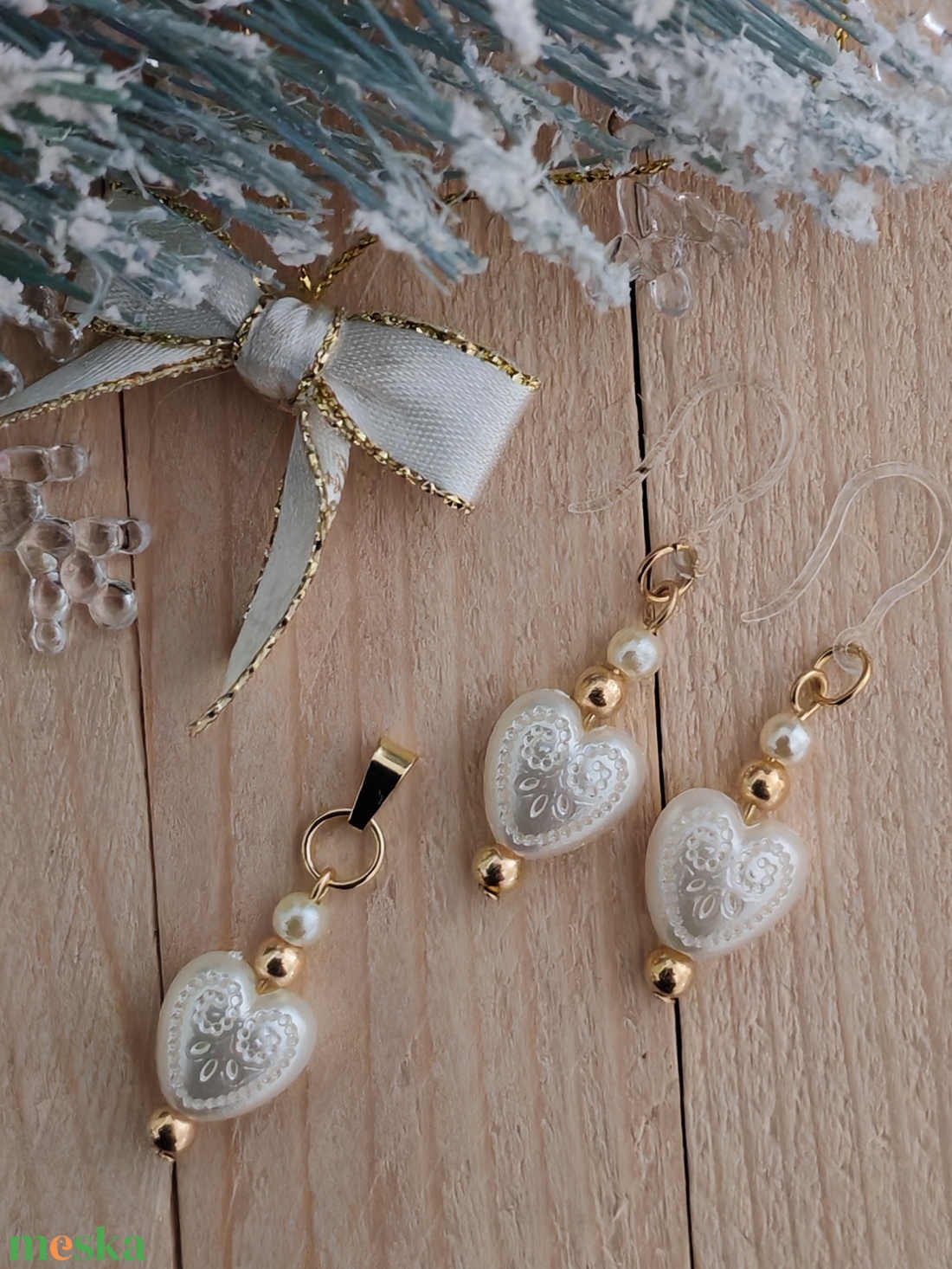 Mézeskalácsszív ékszerszett  - ékszer - ékszerszett - Meska.hu