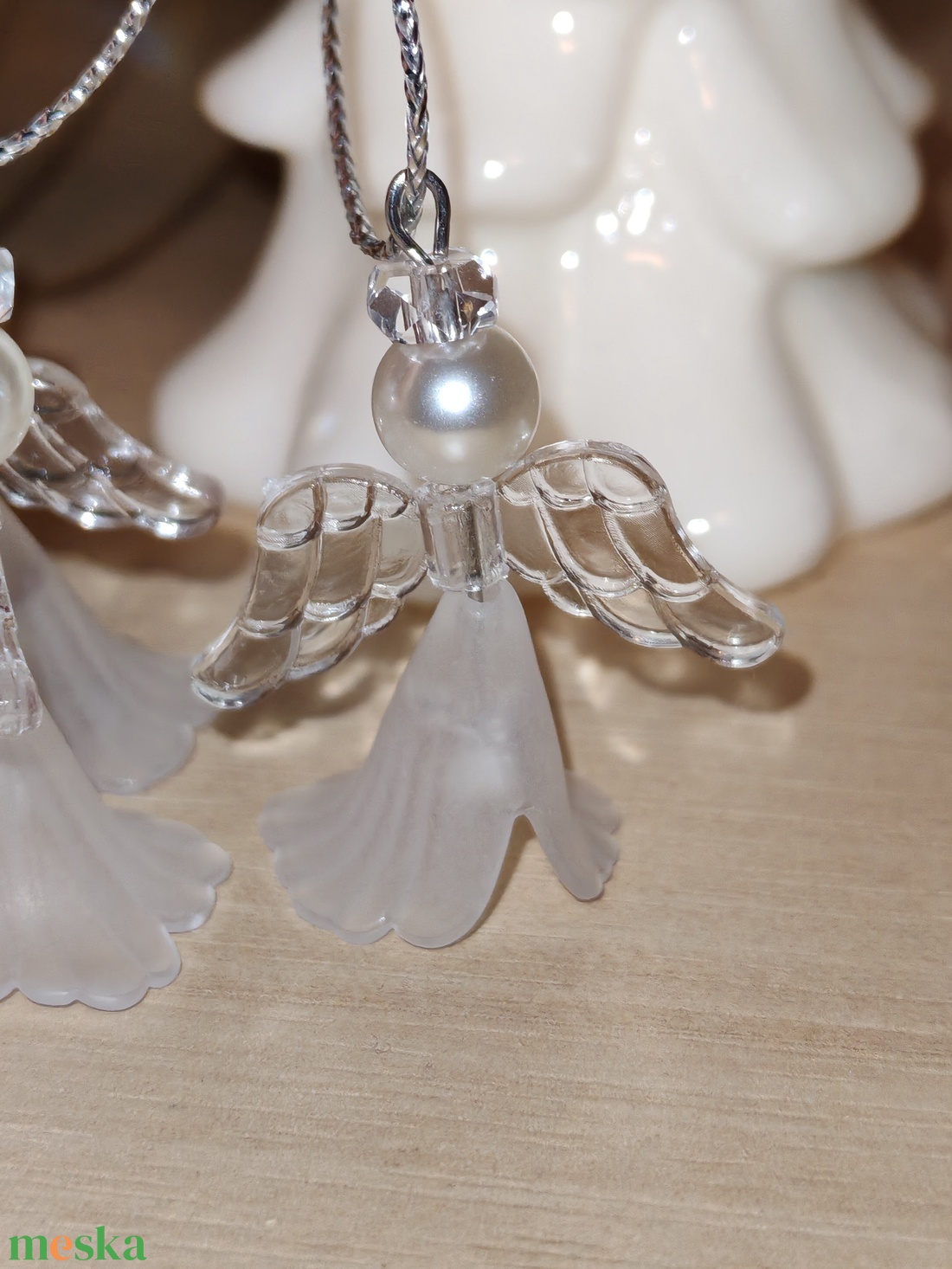 Angyalka hegyikristállyal - karácsony - karácsonyi lakásdekoráció - karácsonyfadíszek - Meska.hu