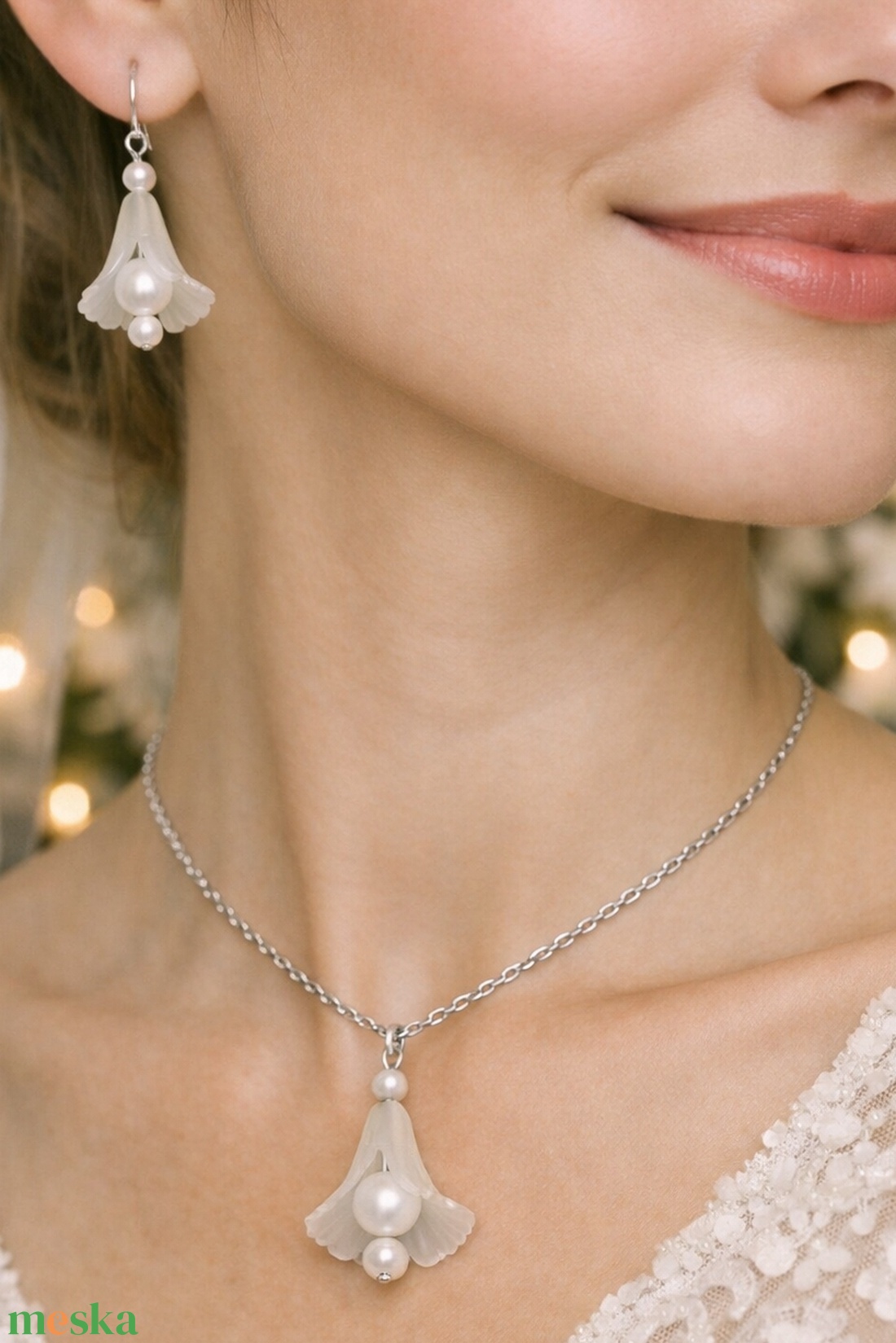 Csengővirág Ékszerszett - ékszer - fülbevaló - lógó fülbevaló - Meska.hu