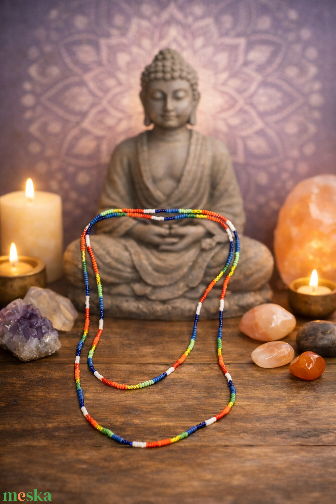 7 Csakra Univerzális Gyöngynyaklánc - ékszer - nyaklánc - gyöngyös nyaklánc - Meska.hu