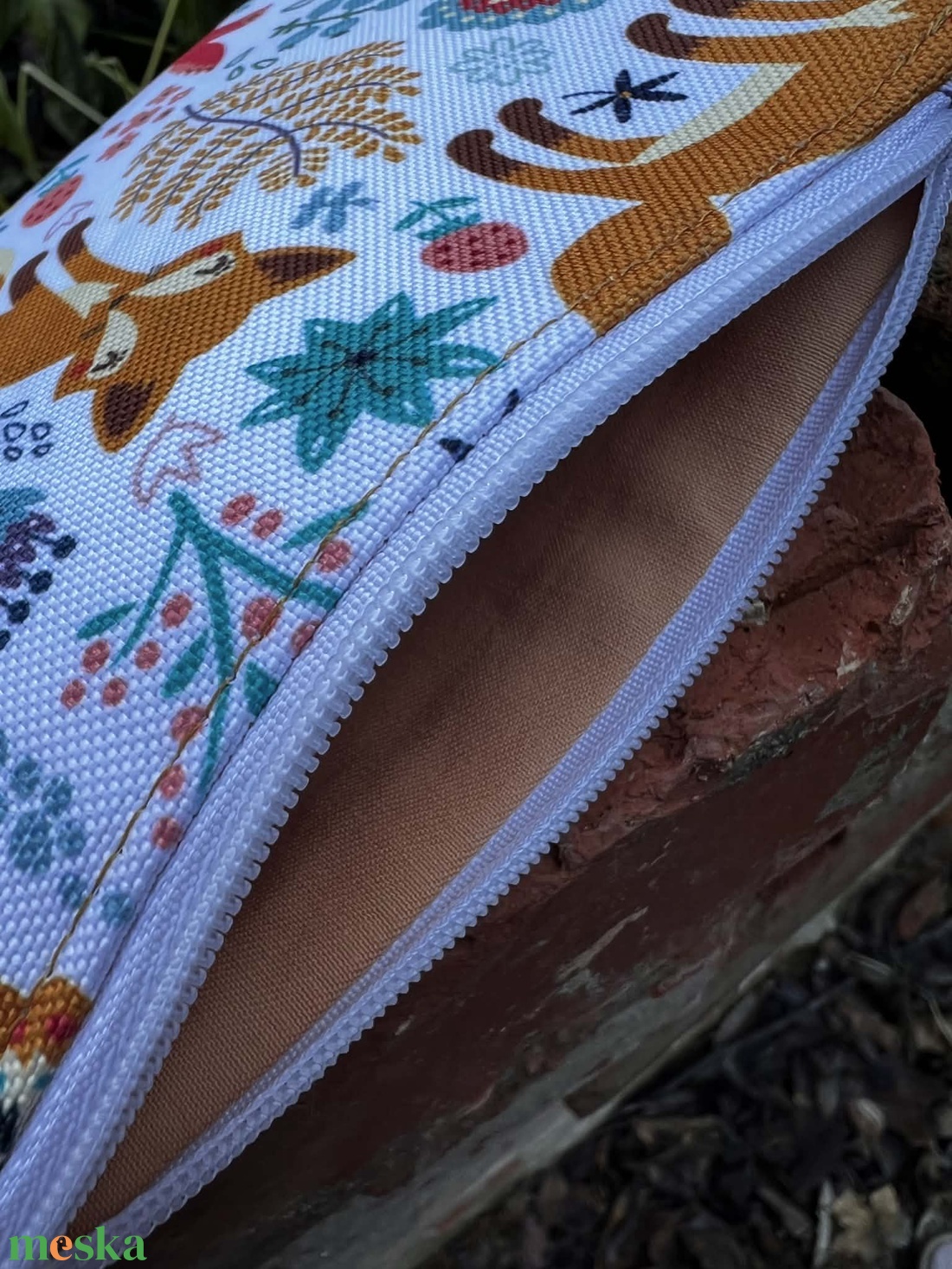 Nelli - rókamintás közepes méretű neszesszer - táska & tok - neszesszer - Meska.hu