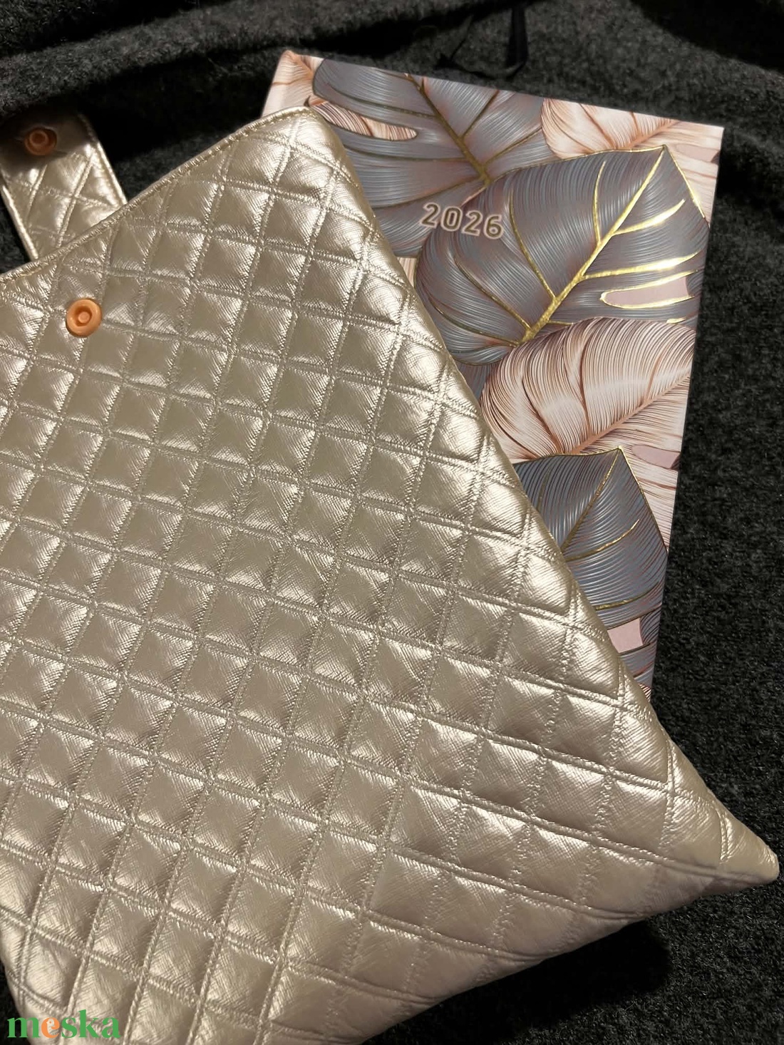 Különleges pezsgő színű napló tok - könyv & zene - könyvtok - Meska.hu