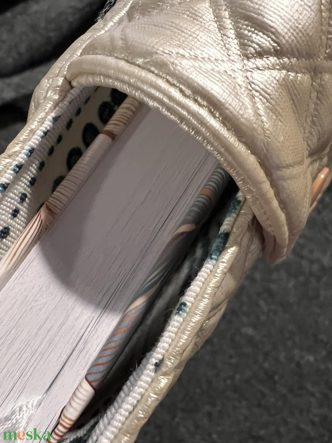 Különleges pezsgő színű napló tok - könyv & zene - könyvtok - Meska.hu