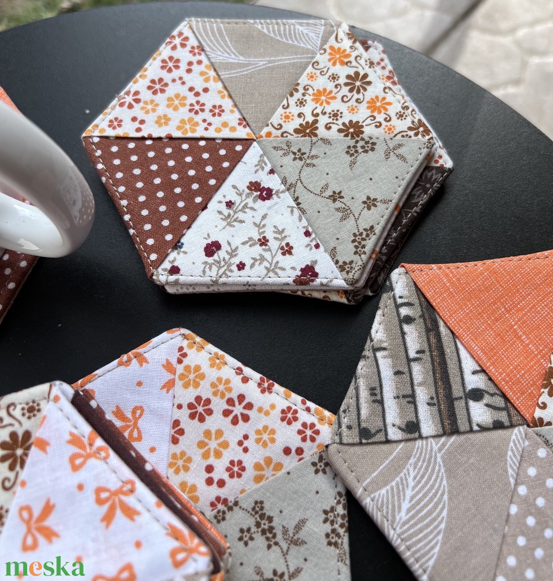 Hatszögletű poháralátét - otthon & életmód - konyhafelszerelés, tálalás - tálalás - tányér- és poháralátét - Meska.hu