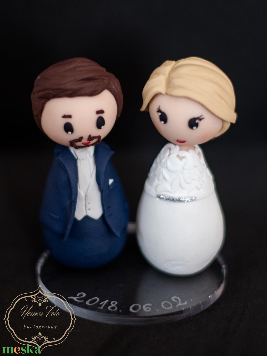 Esküvői tortadísz - Kokeshi - esküvő - dekoráció - sütidísz - Meska.hu