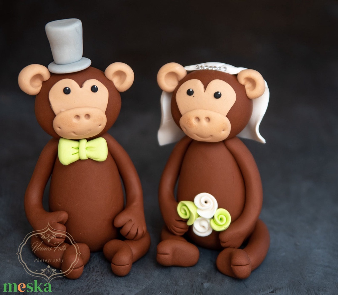 Esküvői tortadísz - Majom - esküvő - dekoráció - sütidísz - Meska.hu