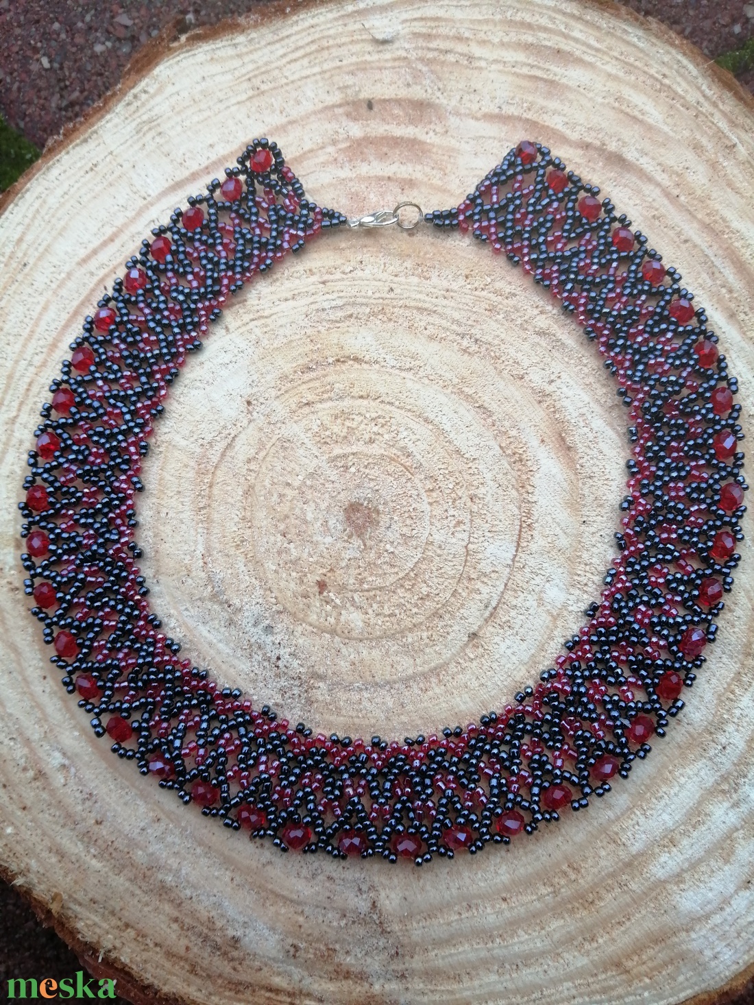Hematit-piros gyöngygallér - ékszer - nyaklánc - nyakpánt, gallér - Meska.hu Hematit-piros gyöngygallér - ékszer - nyaklánc - nyakpánt, gallér - Meska.hu