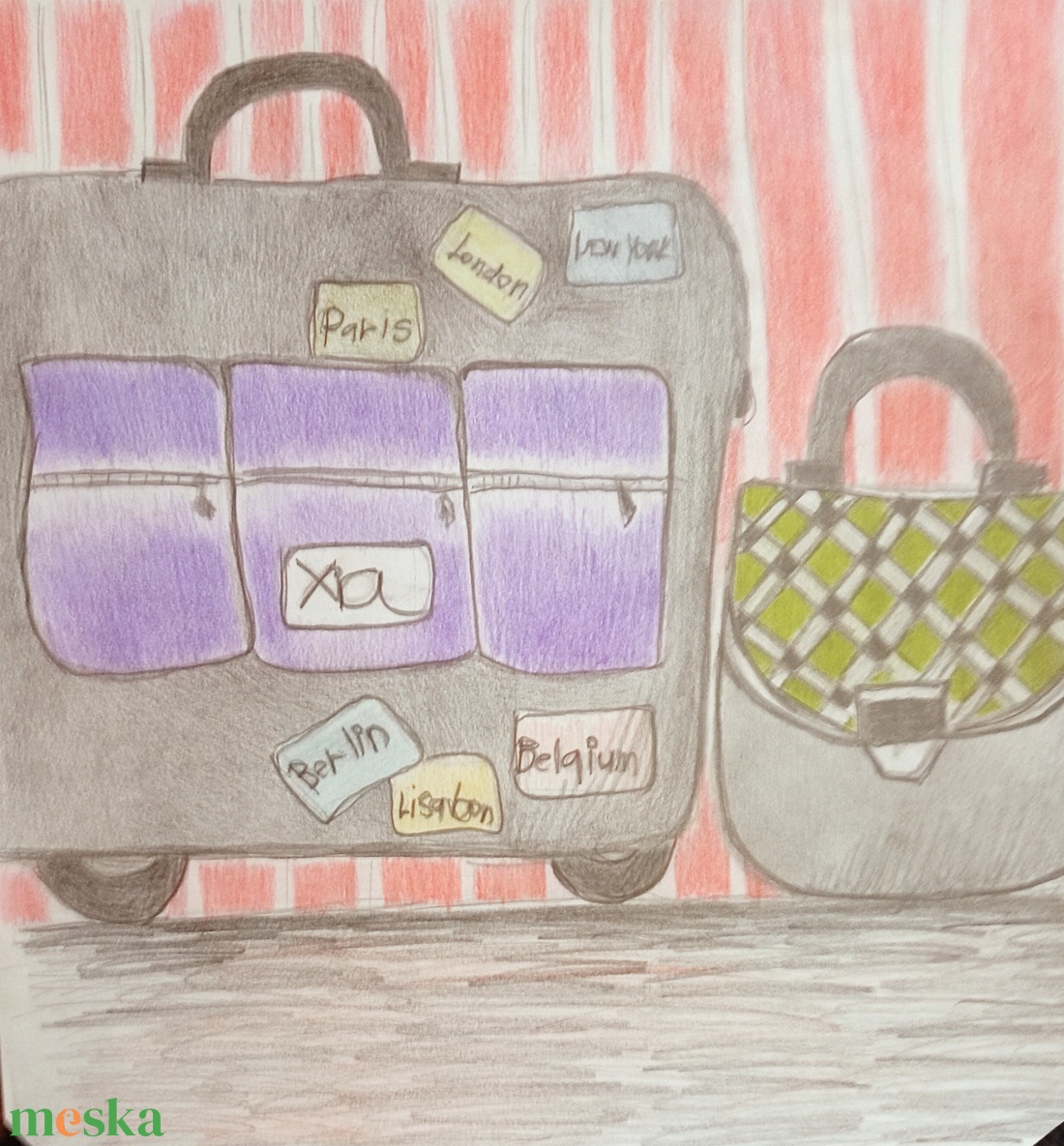 Táskák rajz - művészet - grafika & illusztráció - ceruzarajz - Meska.hu