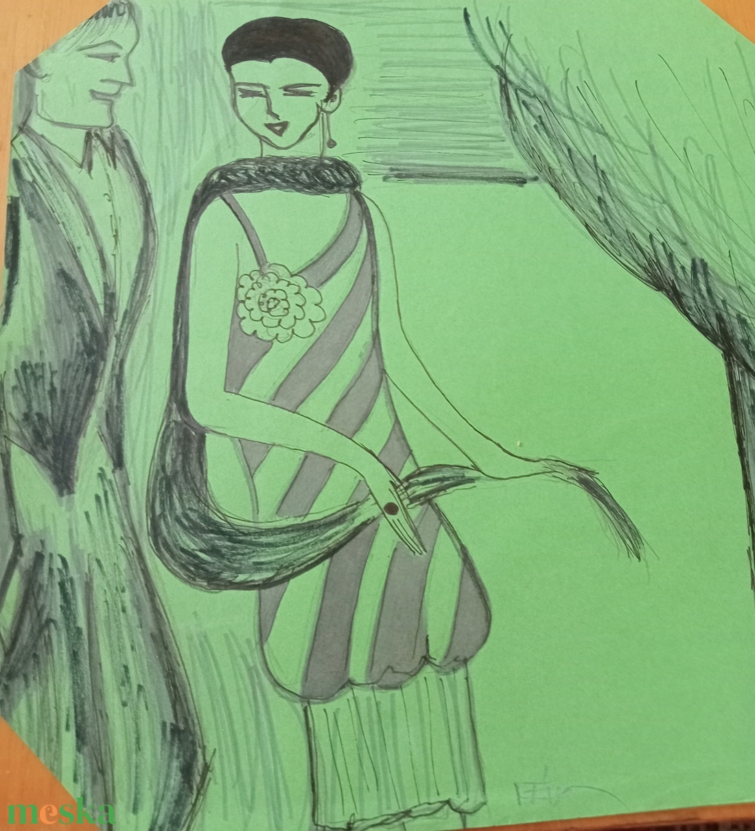 Zöld-fekete kollekció  - művészet - grafika & illusztráció - egyéb rajzok - Meska.hu