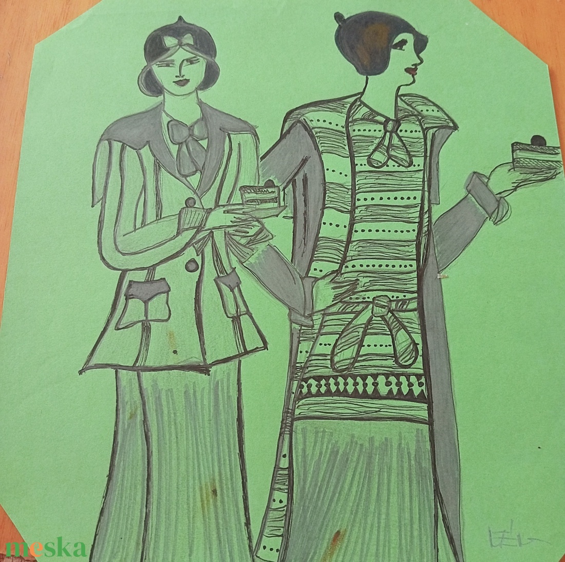 Zöld-fekete kollekció  - művészet - grafika & illusztráció - egyéb rajzok - Meska.hu