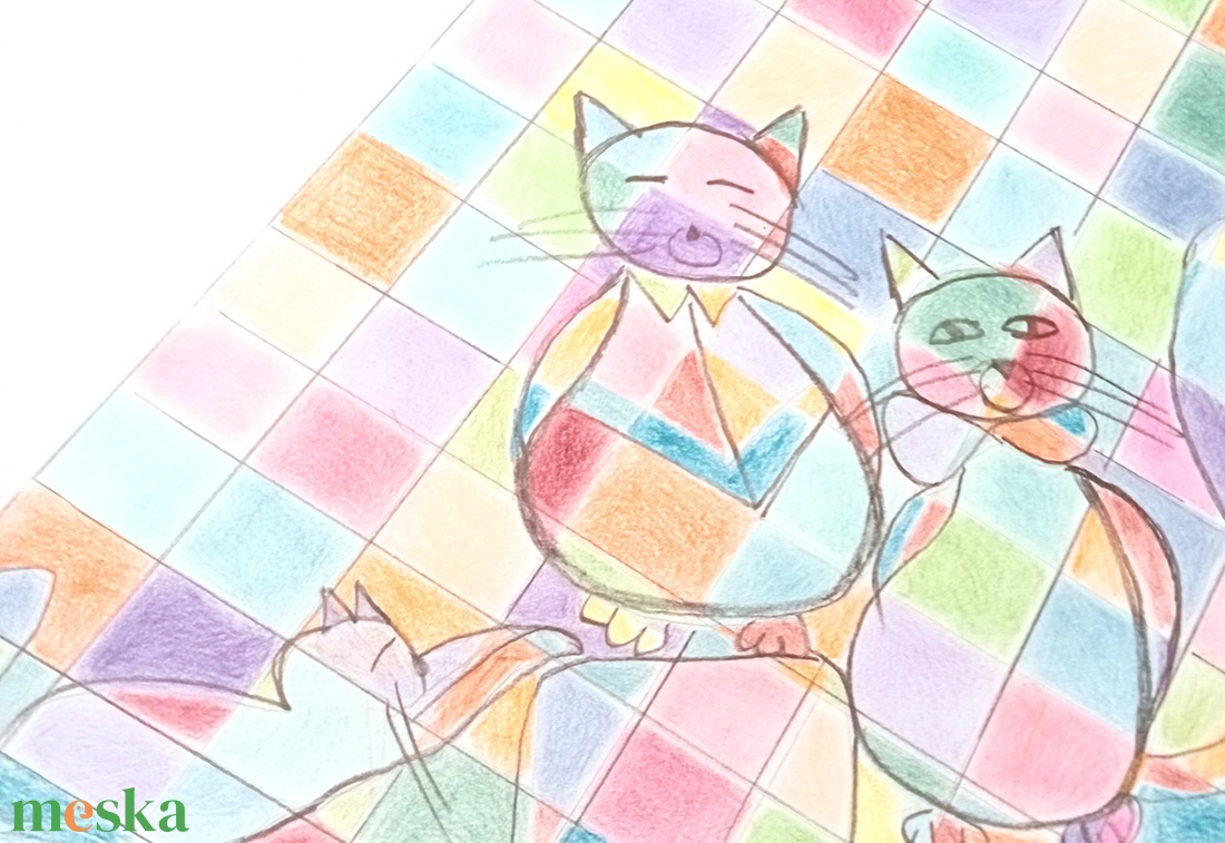 Kockás kollekció  - művészet - grafika & illusztráció - ceruzarajz - Meska.hu