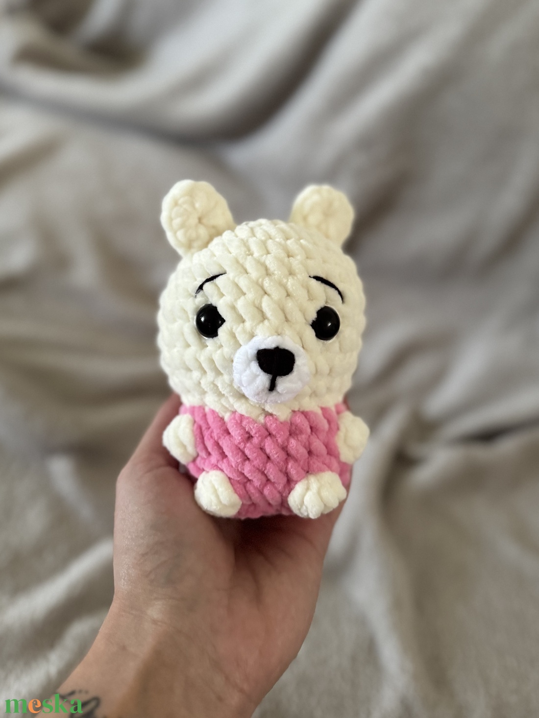 Mini rózsaszín ruhás maci  - játék & sport - plüssállat & játékfigura - maci - Meska.hu