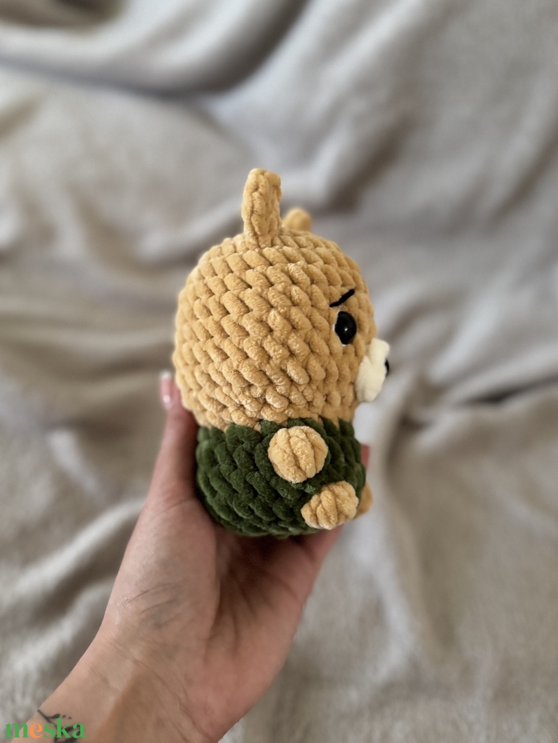 Mini zöld ruhás maci - játék & sport - plüssállat & játékfigura - maci - Meska.hu