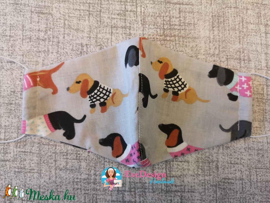 Textil maszk tacskós - - Meska.hu Textil maszk tacskós - - Meska.hu