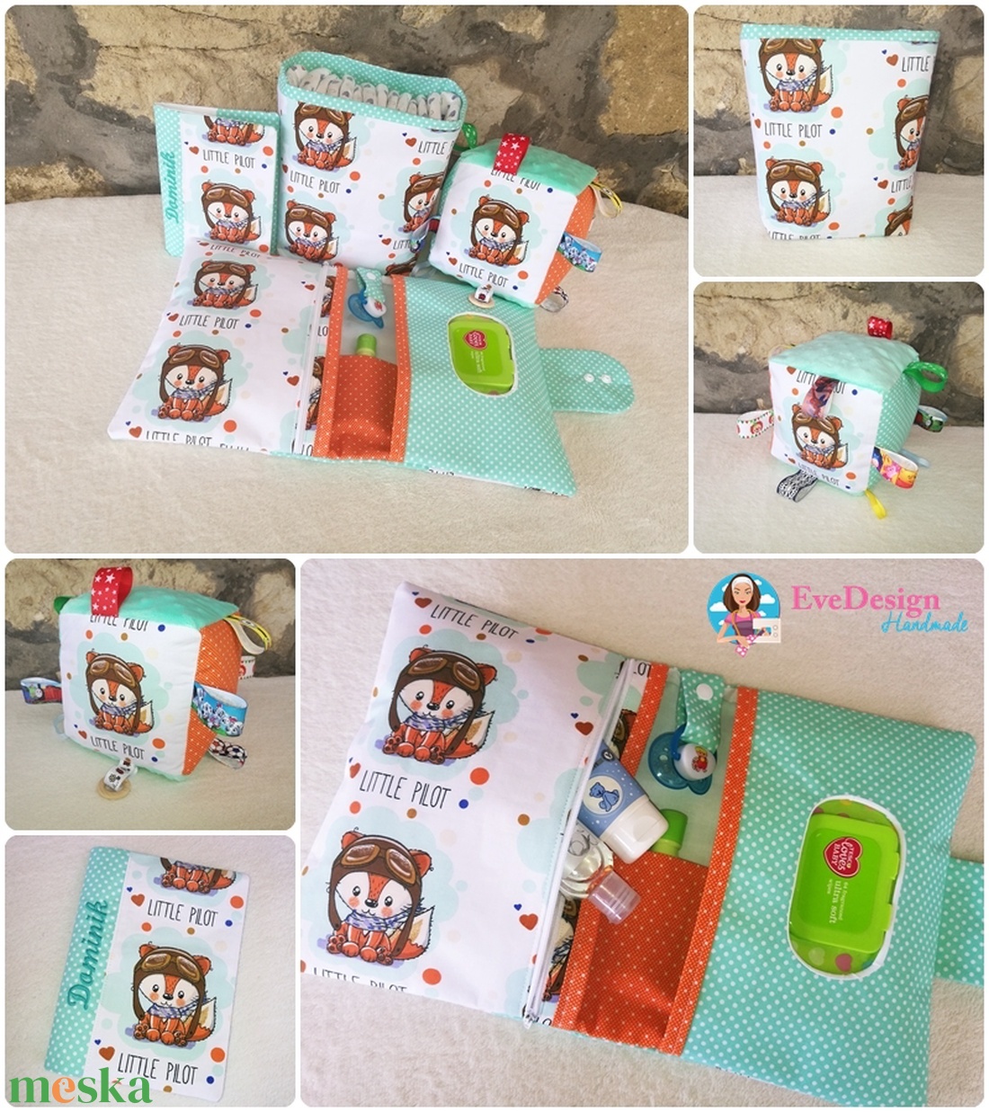 Babalátogató ajándék csomag névhímzéssel - játék & sport - babalátogató ajándékcsomag - Meska.hu