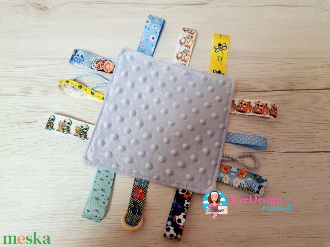 Plüss-Pamut címkerongyi, rongyi kendő - játék & sport - 3 éves kor alattiaknak - alvóka & rongyi - Meska.hu