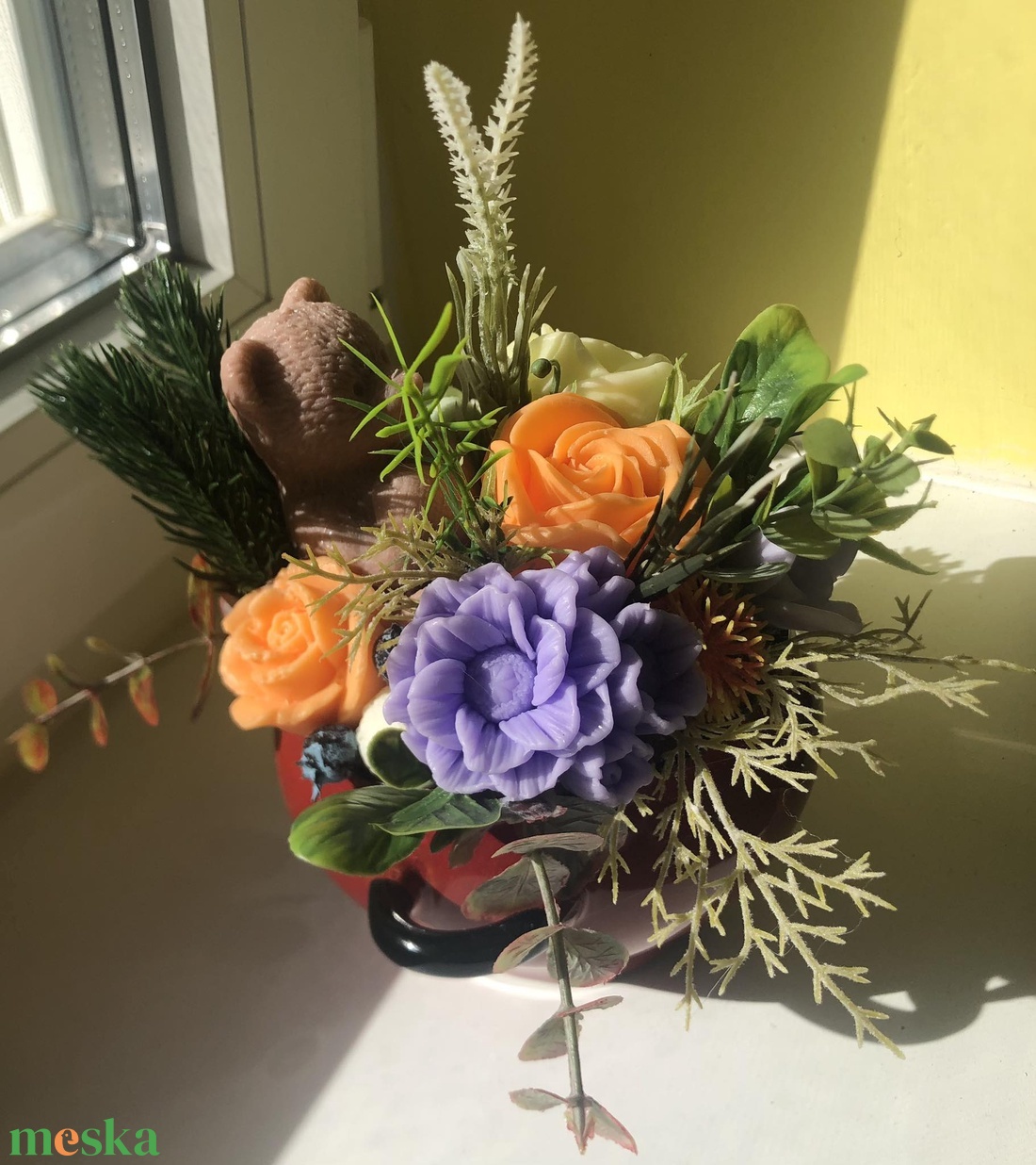 Szappanvirágok szappanmacival füles kaspóban - otthon & életmód - dekoráció - virágdísz és tartó - virágbox, virágdoboz - Meska.hu Szappanvirágok szappanmacival füles kaspóban - otthon & életmód - dekoráció - virágdísz és tartó - virágbox, virágdoboz - Meska.hu