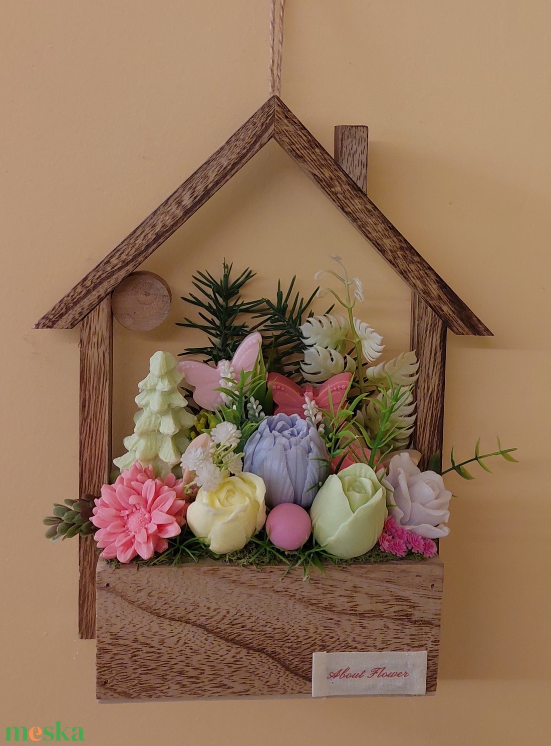 Fali dekoráció szappanvirágokkal  - otthon & életmód - dekoráció - virágdísz és tartó - csokor & virágdísz - Meska.hu